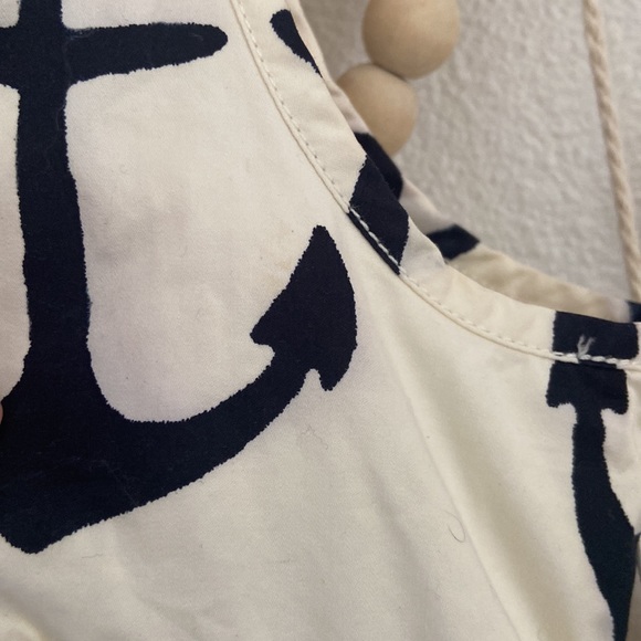 J. Crew dizzy anchors mini dress sleeveless flouncy ruffle cream blue size 2 - Picture 7 of 16